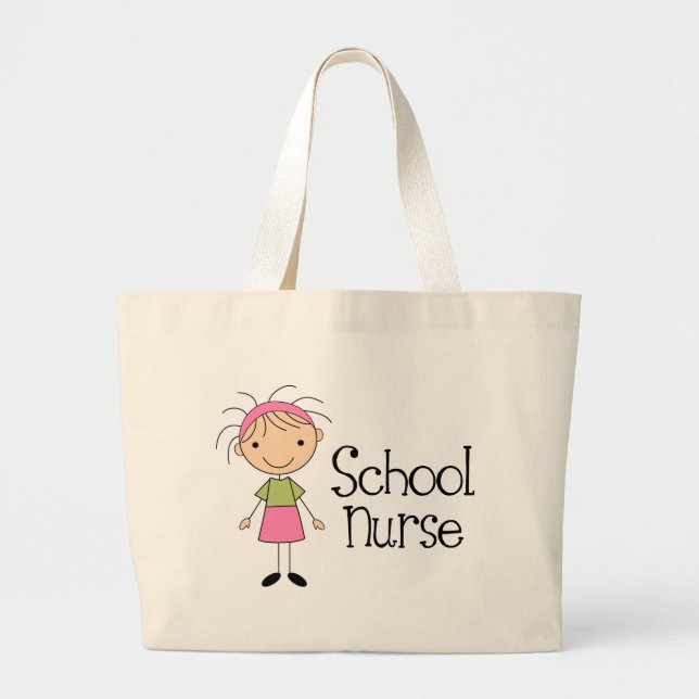 Grand Tote Bag Infirmière mignonne d'école (Devant)