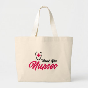 Grand Tote Bag Infirmières Mercis   Rose