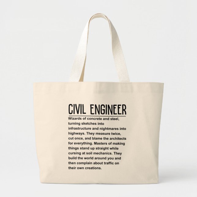 Grand Tote Bag Ingénieur civil (Devant)