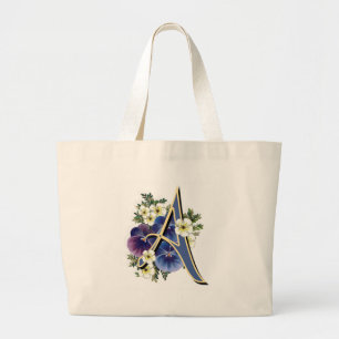 Grand Tote Bag Initiale de pensée - A