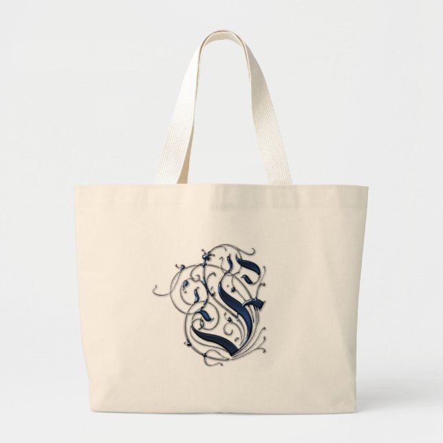 Grand Tote Bag Initiale vintage F (Devant)