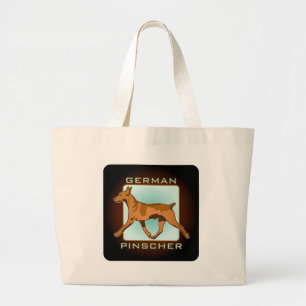 Grand Tote Bag Insigne allemand de Pinscher, carré