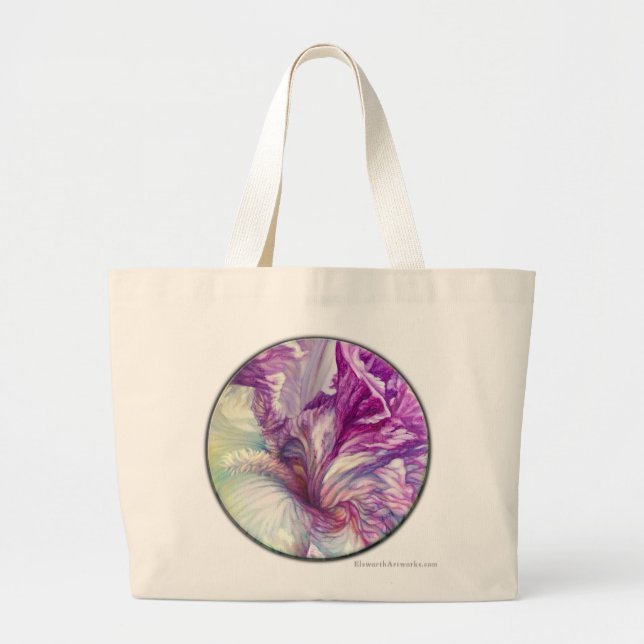 Grand Tote Bag Iris et Bois magique (Devant)