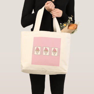 Grand Tote Bag Irrésistible Crème de glace Fourre-tout par la poè