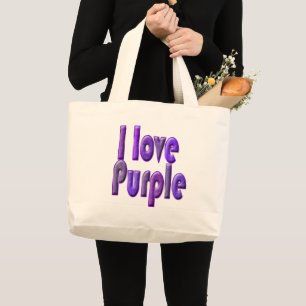 Grand Tote Bag J'adore le violet