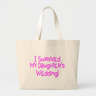 Grand Tote Bag J'ai survécu à mes filles épousant le rose