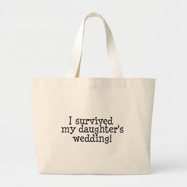 Grand Tote Bag J'ai survécu à mon épouser de filles (Devant)
