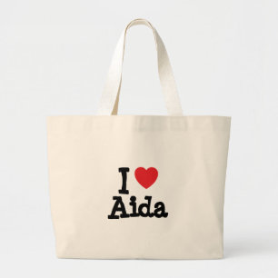 Grand Tote Bag J'aime Aida heart T-Shirt