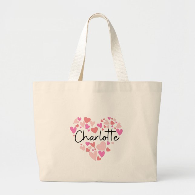 Grand Tote Bag J'aime Charlotte (Devant)
