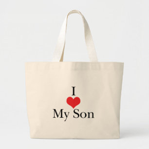 Grand Tote Bag J'aime (coeur) mon fils