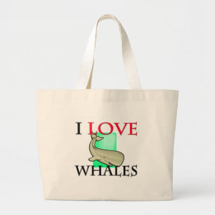 Grand Tote Bag J'aime des baleines