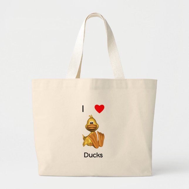 Grand Tote Bag J'aime des canards (Devant)