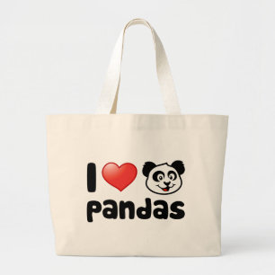 Grand Tote Bag J'aime des pandas