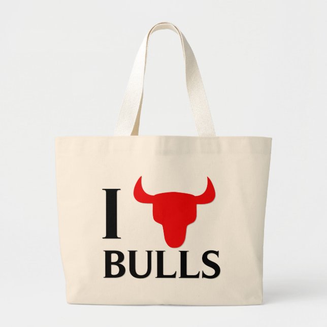 Grand Tote Bag J'aime des taureaux (Devant)