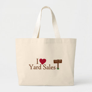 Grand Tote Bag J'aime des ventes de bric-à-brac