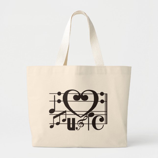 GRAND TOTE BAG J'AIME LA MUSIQUE (Devant)