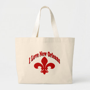 Grand Tote Bag J'Aime La Nouvelle-Orléans Fleur De Lis