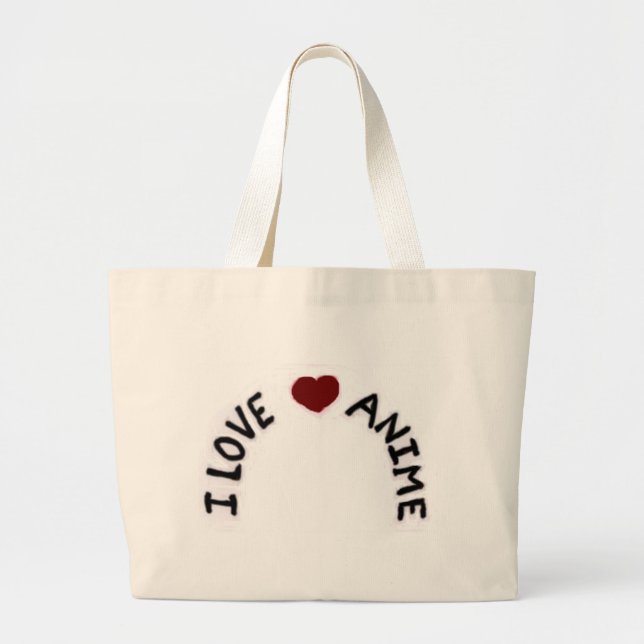 Grand Tote Bag J'aime le cartable d'Anime (Devant)