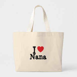 Grand Tote Bag J'aime le coeur de Nana T-Shirt