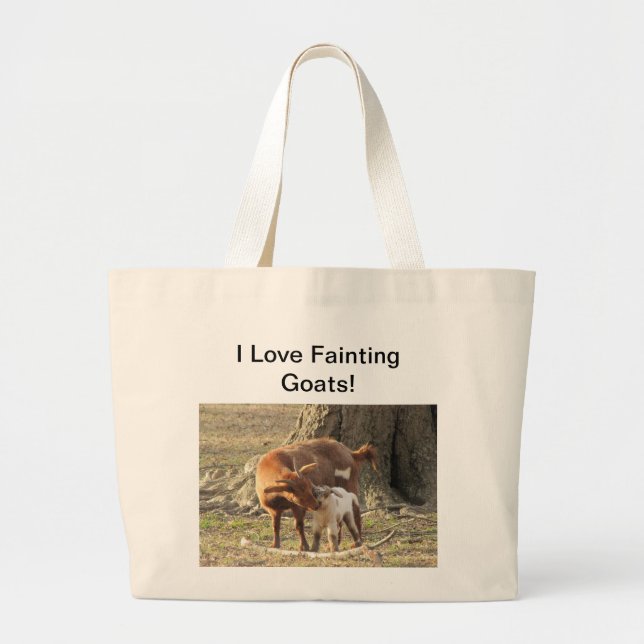 Grand Tote Bag J'aime les chèvres de évanouissement - Fourre-tout (Devant)