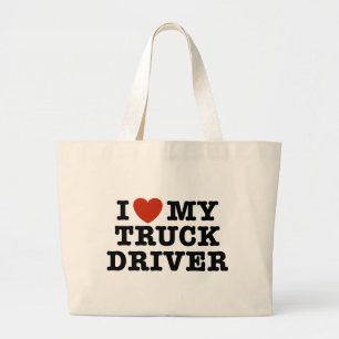 Grand Tote Bag J'Aime Mon Conducteur De Camion