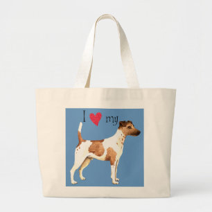 Grand Tote Bag J'aime mon Fil Fou Fox Terrier