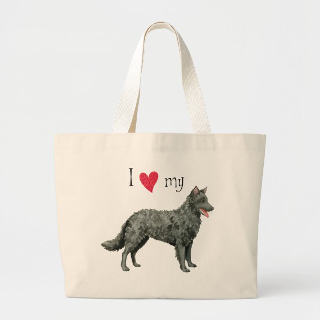 Grand Tote Bag J'aime mon Mudi (Devant)