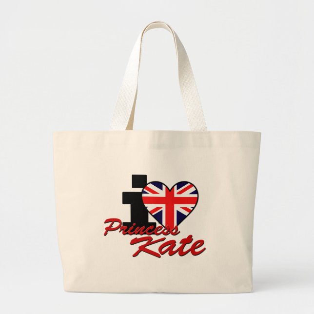 Grand Tote Bag J'aime princesse Kate (Devant)
