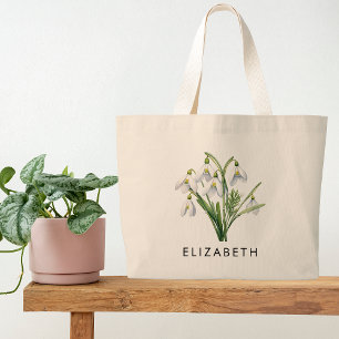 Grand Tote Bag Janvier Mois de naissance Fleur Cadeau personnalis
