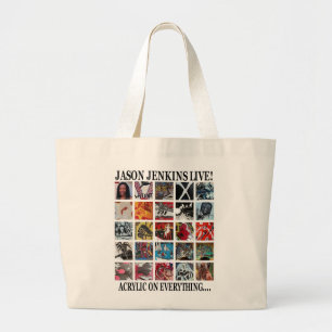 GRAND TOTE BAG JASON JENKINS EN LIVE ! ACRYLIQUE SUR TOUT