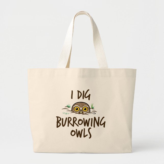 Grand Tote Bag Je creuse creuser des hiboux (Devant)