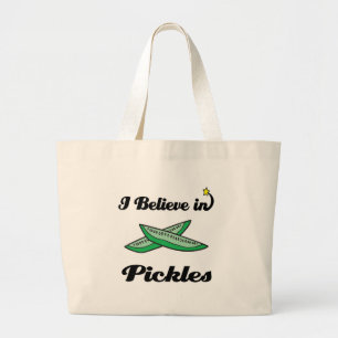 Grand Tote Bag je crois aux cornichons
