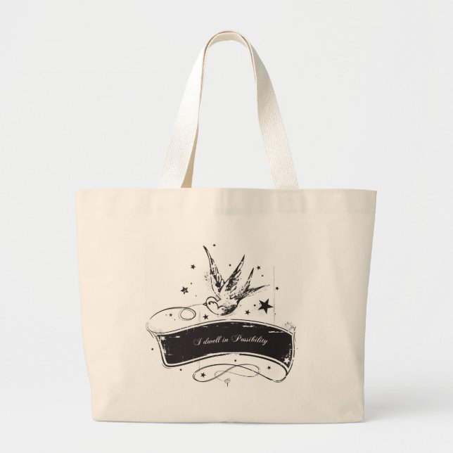 Grand Tote Bag "Je demeure dans la possibilité " (Devant)