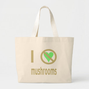 Grand Tote Bag Je déteste les champignons Pas d'amour