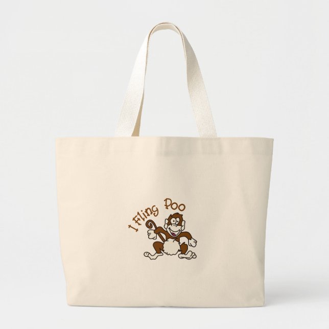 Grand Tote Bag Je jette Poo (Devant)