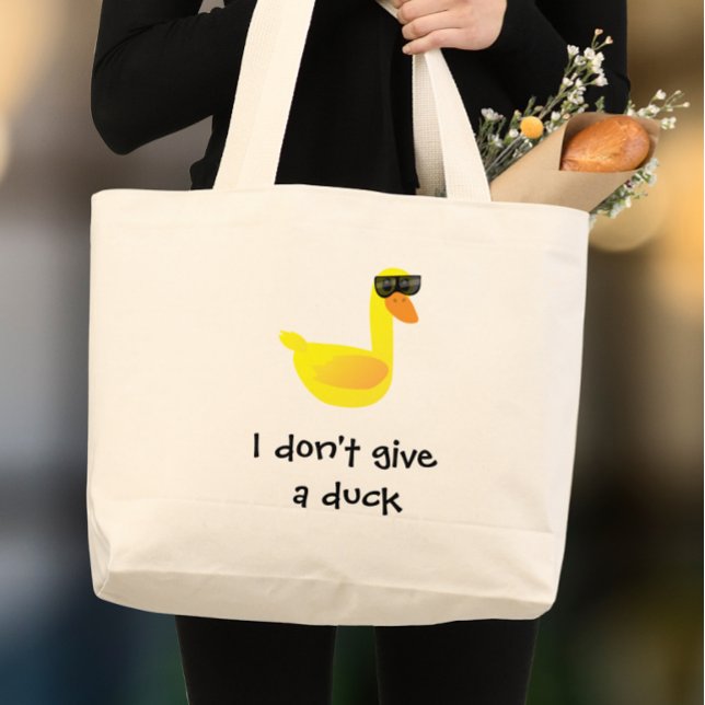 Grand Tote Bag Je me fiche de l'humour de canard (Créateur téléchargé)