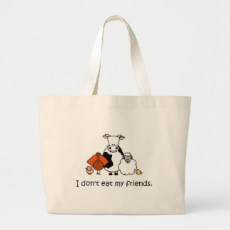 Grand Tote Bag Je ne mange pas mes amis