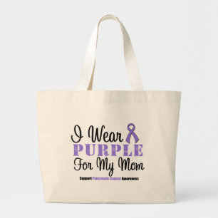 Grand Tote Bag Je porte le pourpre pour ma maman