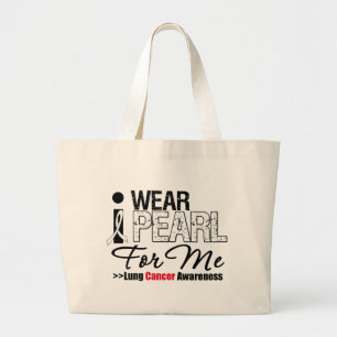 Grand Tote Bag Je porte le ruban de perle pour moi