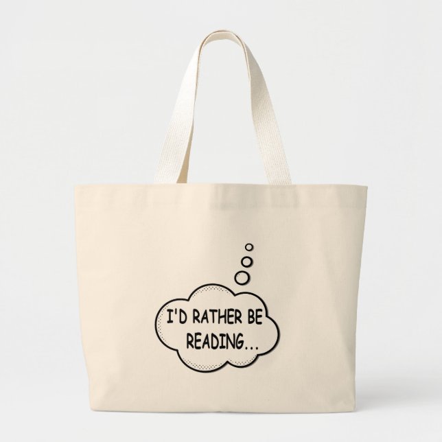 Grand Tote Bag Je préfère lire (Devant)