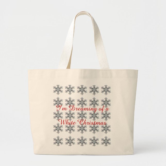Grand Tote Bag Je rêve d'un Noël blanc - Flacon de neige (Devant)