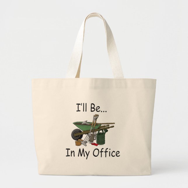 Grand Tote Bag Je serai dans mon bureau (Devant)