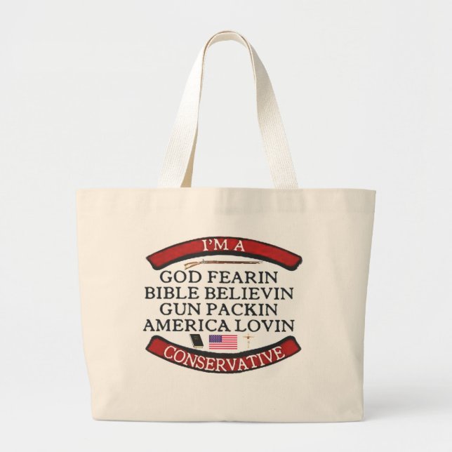 GRAND TOTE BAG JE SUIS CONSERVATEUR (Devant)
