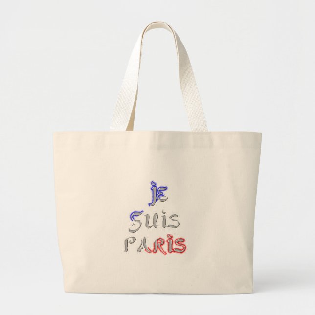 Grand Tote Bag Je Suis Paris J'aime Paris (Devant)
