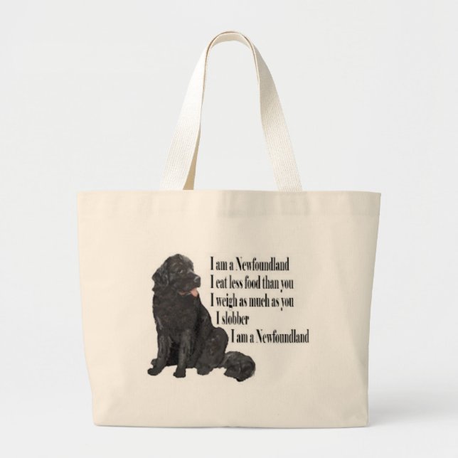 Grand Tote Bag Je suis Terre-Neuve (Devant)