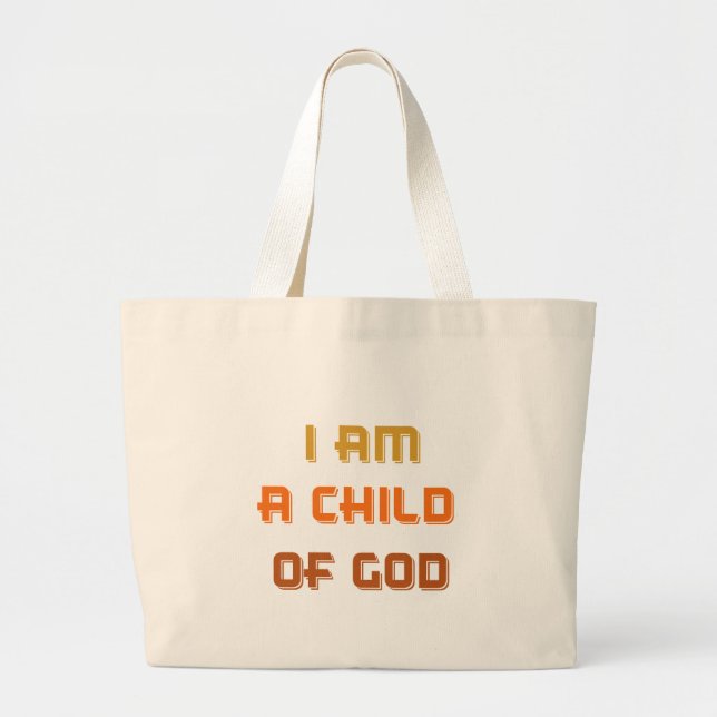 Grand Tote Bag Je suis un enfant d'un dieu (Devant)