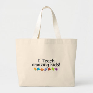 Grand Tote Bag J'enseigne les enfants extraordinaires (pp)