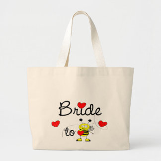 Grand Tote Bag Jeune mariée à être/ABEILLE HEUREUSE de COEUR