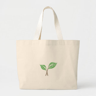 Grand Tote Bag Jeune plante de bébé esquissée