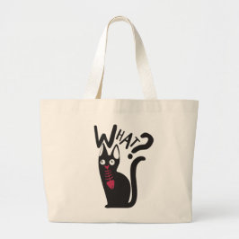 Grand Tote Bag Joie Mignonne Avec Cartoonish Chat Noir